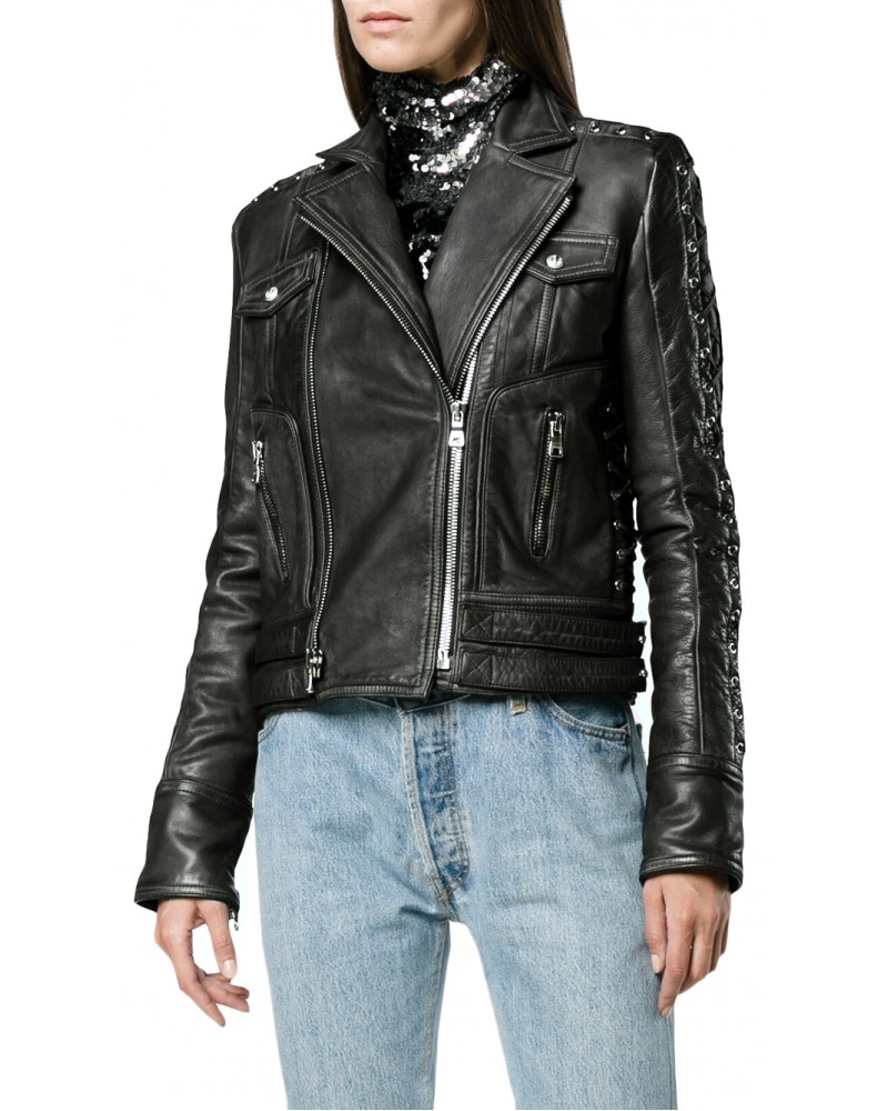 Laverapelle Women's Genuine Lambskin Leather Jacket (Double Rider Jacket) - 1821079