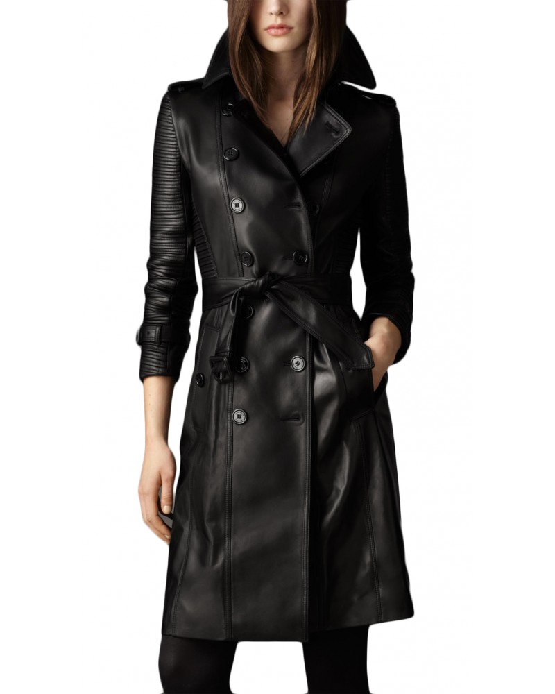 Laverapelle Women's Genuine Lambskin Leather Coat (Trench Coat) - 1822001 Laverapelle Women's Genuine Lambskin Leather Coat (Trench Coat) - 1822001