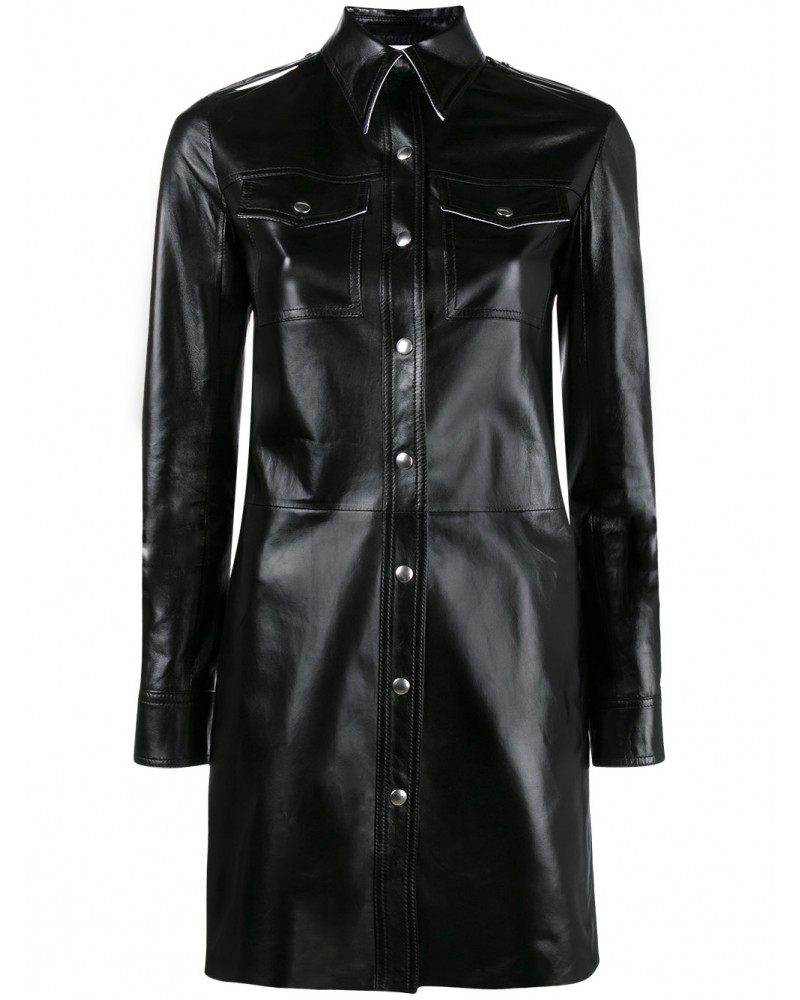 Laverapelle Women's Genuine Cowhide Leather Coat (Long Coat) - 1822009