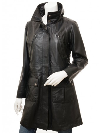 Laverapelle Women's Genuine Lambskin Leather Coat (Long Coat) - 1822011