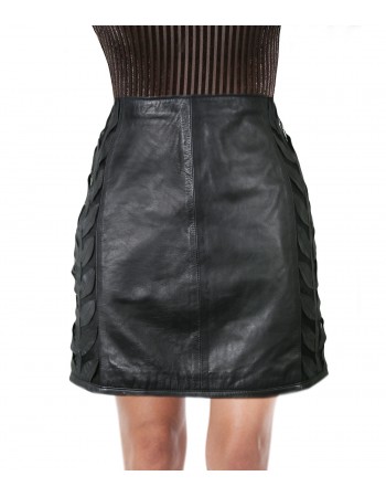 Laverapelle Women's Genuine Lambskin Leather Skirt () - 1825001
