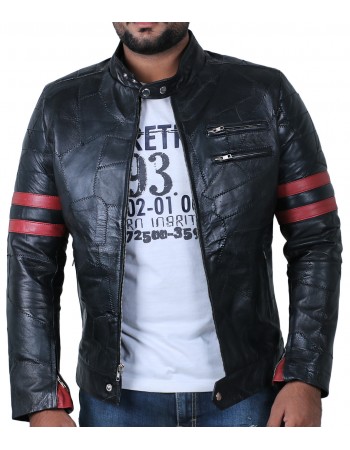 Laverapelle Men's Genuine Lambskin Leather Jacket (Patchwork) - 1901535