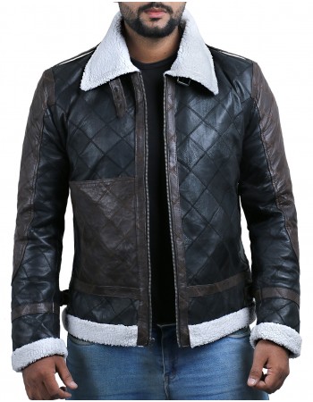 Laverapelle Men's Genuine Lambskin Leather Jacket (Black, Patchwork) - 2001023