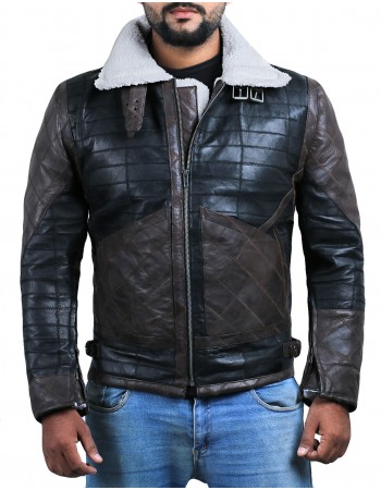 Laverapelle Men's Genuine Lambskin Leather Jacket (Black, Patchwork) - 2001024