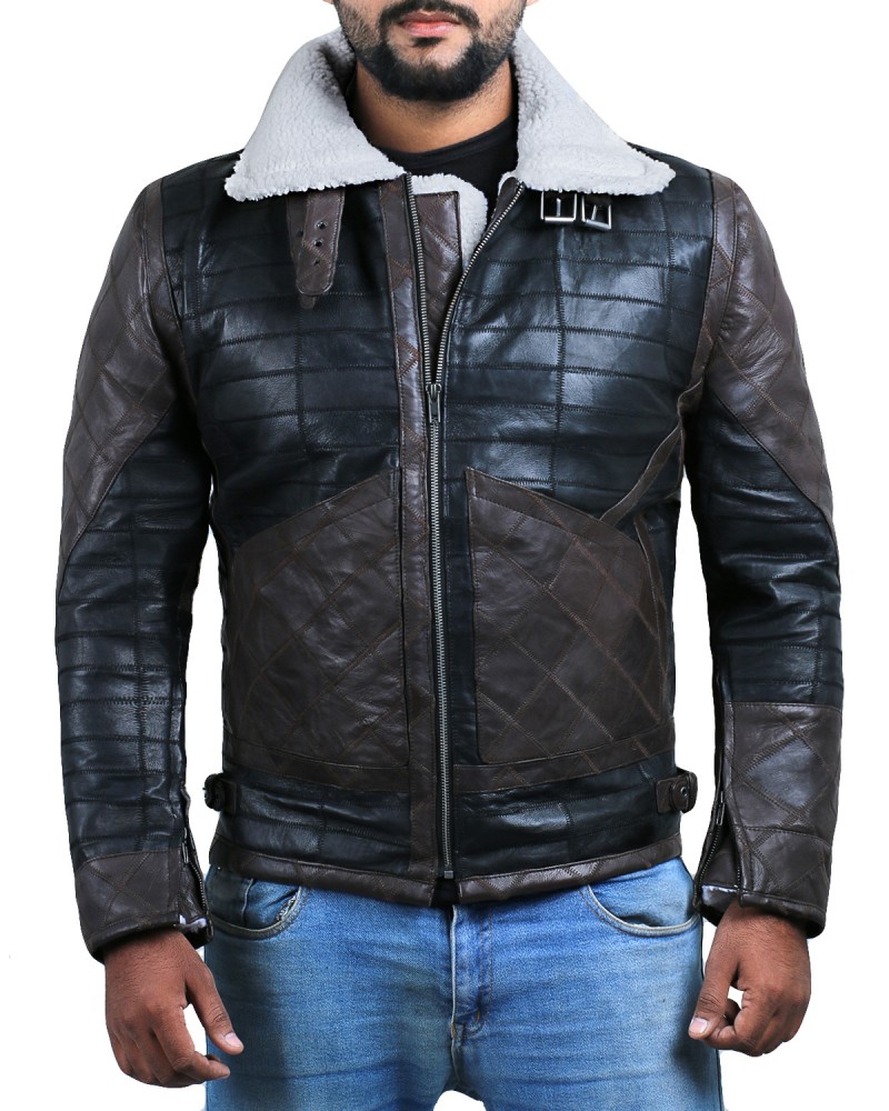Laverapelle Men's Genuine Lambskin Leather Jacket (Black, Patchwork) - 2001024 Laverapelle Men's Genuine Lambskin Leather Jacket (Black, Patchwork) - 2001024