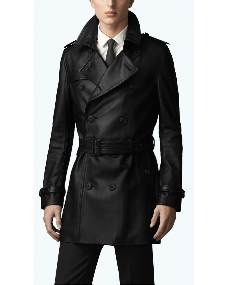 Laverapelle Men's Genuine Lambskin Leather Coat (Officer Coat) - 2002001