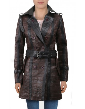 Laverapelle Women's Genuine Lambskin Leather Coat (Patchwork) - 2022036 Laverapelle Women's Genuine Lambskin Leather Coat (Patchwork) - 2022036