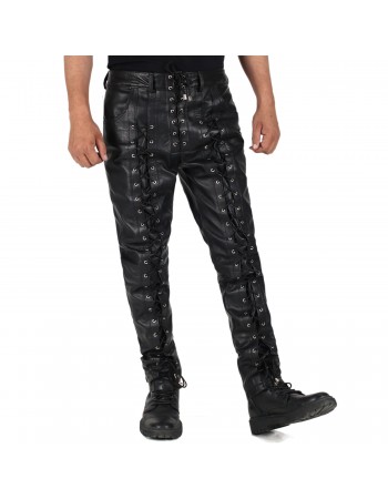 Laverapelle Men's Genuine Lambskin Leather Pants (Black, Laced Leather Pants) - 2304002 Laverapelle Men's Genuine Lambskin Leather Pants (Black, Laced Leather Pants) - 2304002