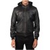 Laverapelle Men's Genuine Lambskin Leather Jacket (Black, Hooded Jacket) - 2401001 Laverapelle Men's Genuine Lambskin Leather Jacket (Black, Hooded Jacket) - 2401001
