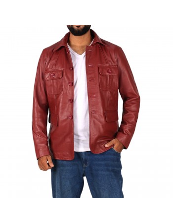 Laverapelle Men's Genuine Lambskin Leather Coat (Black, Officer Coat) - 2402002