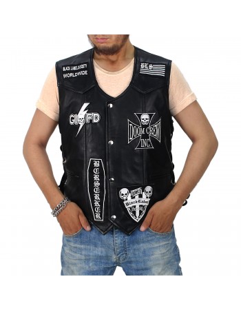 Laverapelle Men's Label Black Society Leather Waistcoat (Black, Biker Vest) - 2403001 Laverapelle Men's Label Black Society Leather Waistcoat (Black, Biker Vest) - 2403001