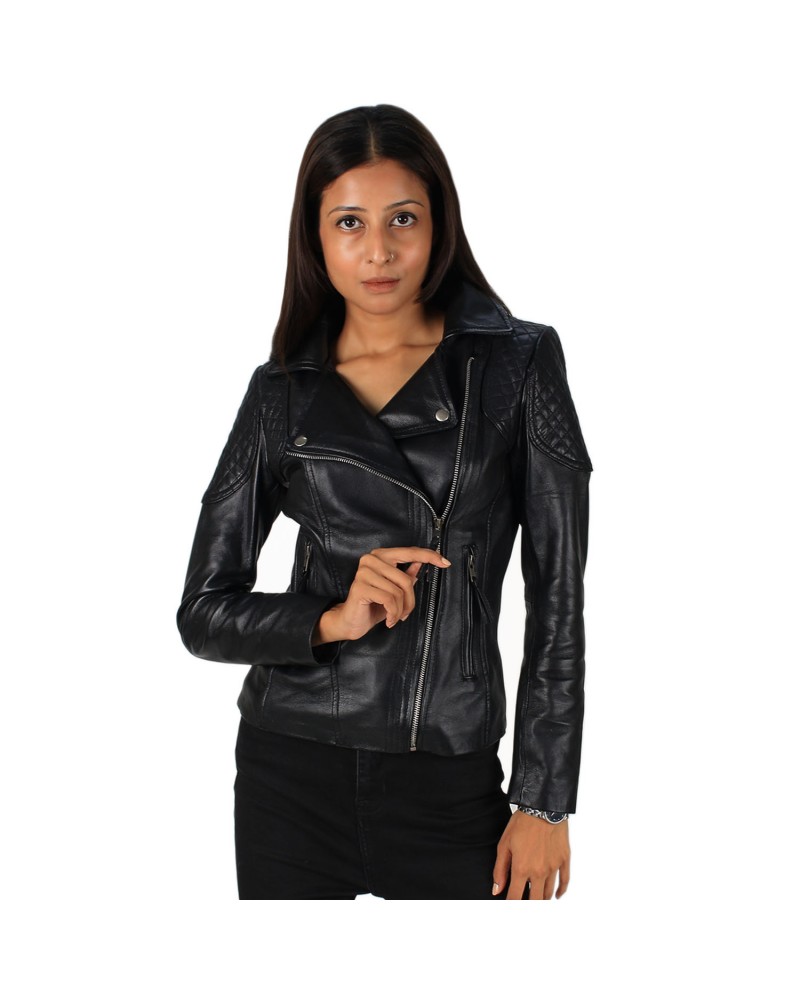 Laverapelle Women's Genuine Lambskin Flap Closure Leather Racer Jacket Laverapelle Women's Genuine Lambskin Flap Closure Leather Racer Jacket