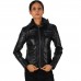 Laverapelle Women's Genuine Lambskin Racer Leather Jacket with Removable Hood
