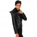 Laverapelle Women's Genuine Lambskin Racer Leather Jacket with Removable Hood