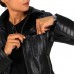 Laverapelle Women's Genuine Lambskin Racer Leather Jacket with Removable Hood
