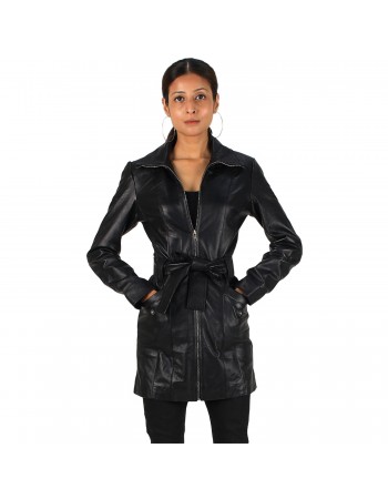 Laverapelle Women's Genuine Lambskin Zipper Belted Leather Coat Laverapelle Women's Genuine Lambskin Zipper Belted Leather Coat