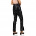Zip-Slit Leather Pants