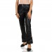 Zip-Slit Leather Pants