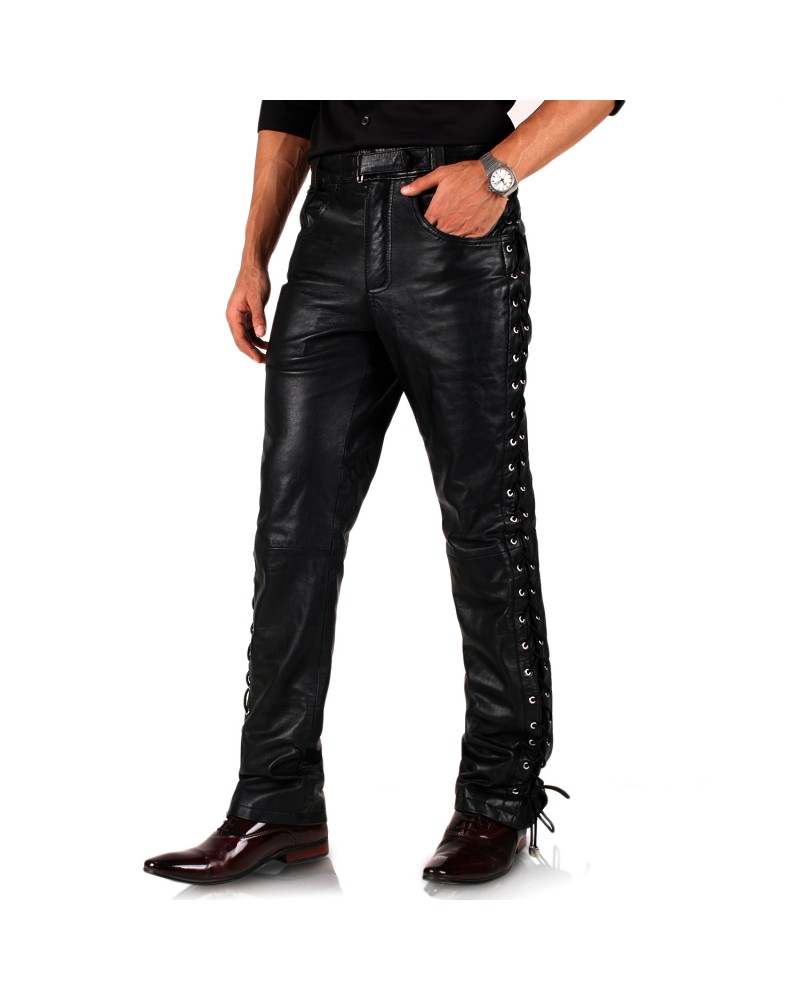 Laverapelle Men’s Lacelane Leather Pants - 2504004 Laverapelle Men’s Lacelane Leather Pants - 2504004