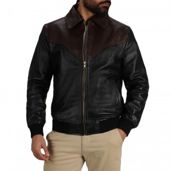 Laverapelle Men's Genuine Lambskin Western Bomber Jacket