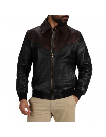Laverapelle Men's Genuine Lambskin Western Bomber Jacket