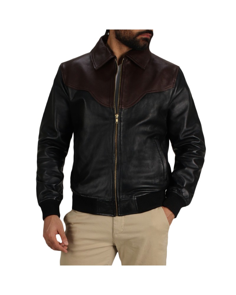 Laverapelle Men's Genuine Lambskin Western Bomber Jacket Laverapelle Men's Genuine Lambskin Western Bomber Jacket