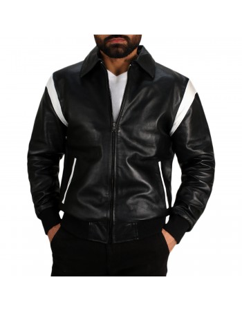 Laverapelle Men's Genuine Lambskin Two-tone Bomber Jacket