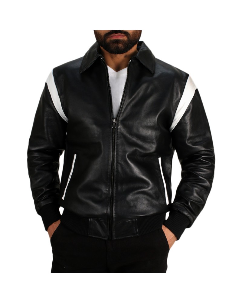 Laverapelle Men's Genuine Lambskin Two-tone Bomber Jacket Laverapelle Men's Genuine Lambskin Two-tone Bomber Jacket