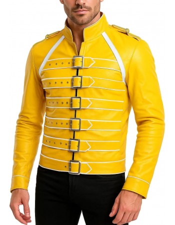 Freddie Mercury Wembley Belted Jacket | 80s Music Legend Stage Performance Outfit