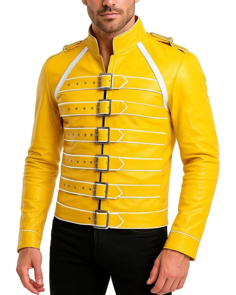 Freddie Mercury Wembley Belted Jacket | 80s Music Legend Stage Performance Outfit Freddie Mercury Wembley Belted Jacket | 80s Music Legend Stage Performance Outfit