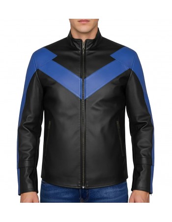 Batman Arkham Knight Nightwing  Stylish Cosplay Motorcycle Leather Jacket
