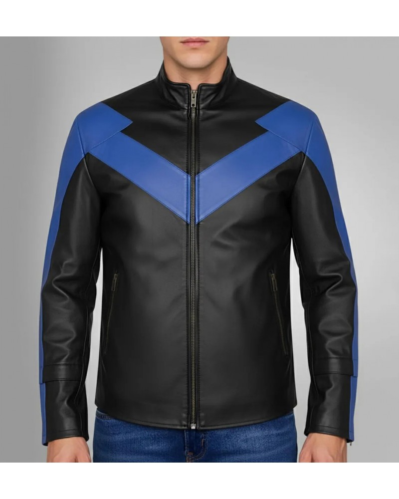 Batman Arkham Knight Nightwing Stylish Cosplay Motorcycle Leather Jacket Batman Arkham Knight Nightwing Stylish Cosplay Motorcycle Leather Jacket