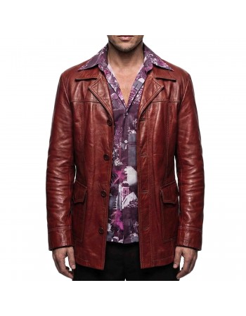 Fight Club Tyler Durden Iconic Real Leather Vintage Coat - 90s Retro Style