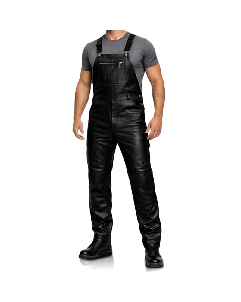 Laverapelle Men's Genuine Lambskin Leather Overalls (Black, Jumpsuit) - 2607002 Laverapelle Men's Genuine Lambskin Leather Overalls (Black, Jumpsuit) - 2607002