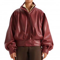 Laverapelle Women's Genuine Lambskin Oversized Leather Jacket (Black, Classic Jacket) - 2621005