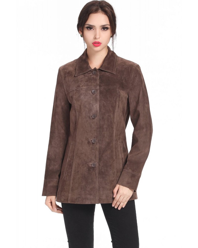 Laverapelle Women's Genuine Cow suede Leather Coat (Officer Coat) - 1522657 Laverapelle Women's Genuine Cow suede Leather Coat (Officer Coat) - 1522657