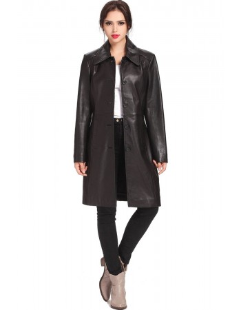 Laverapelle Women's Genuine Lambskin Leather Coat (Long Coat) - 1522680