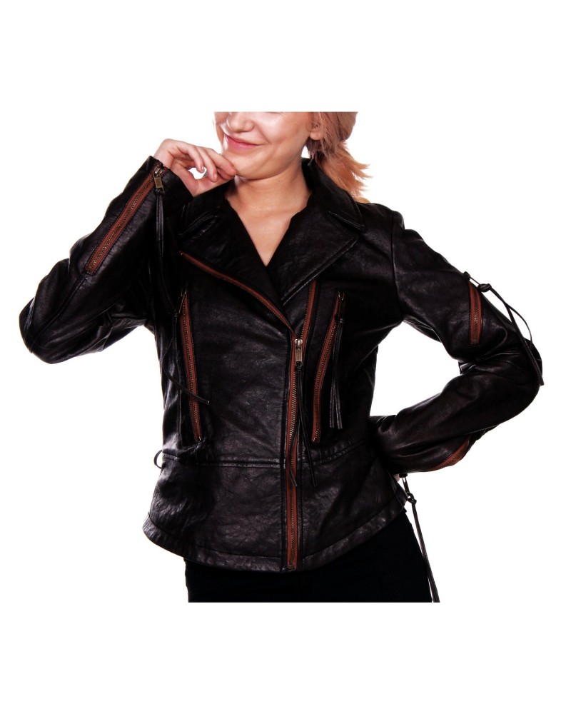 Laverapelle Women's Genuine Lambskin Leather Jacket (Fencing Jacket) - 1521751