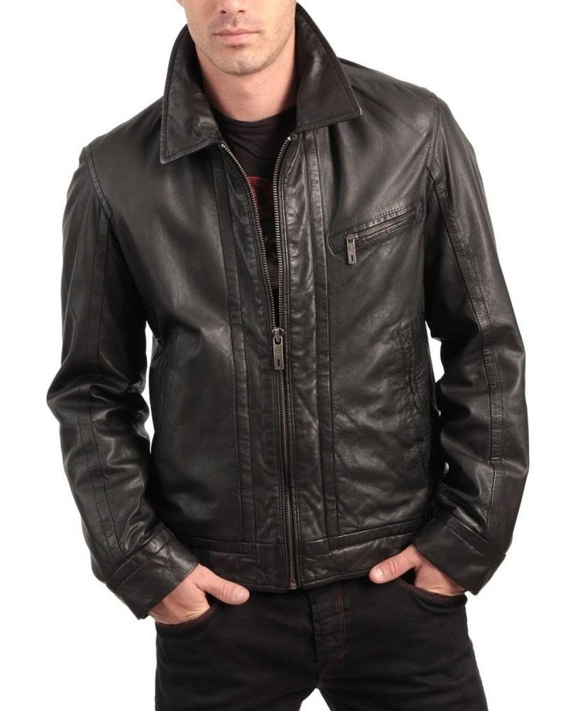 Laverapelle Men's Genuine Lambskin Leather Jacket (Aviator Jacket) - 1501617