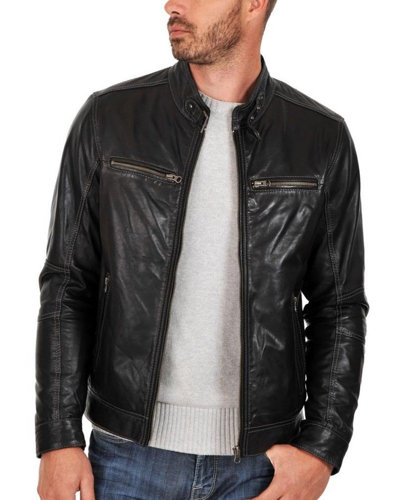 Laverapelle Men's Genuine Lambskin Leather Jacket (Classic Jacket) - 1501064