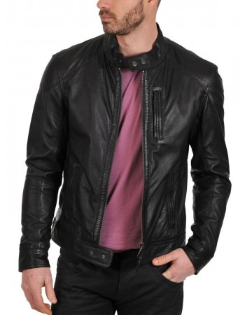 Laverapelle Men's Genuine Lambskin Leather Jacket (Racer Jacket) - 1501069