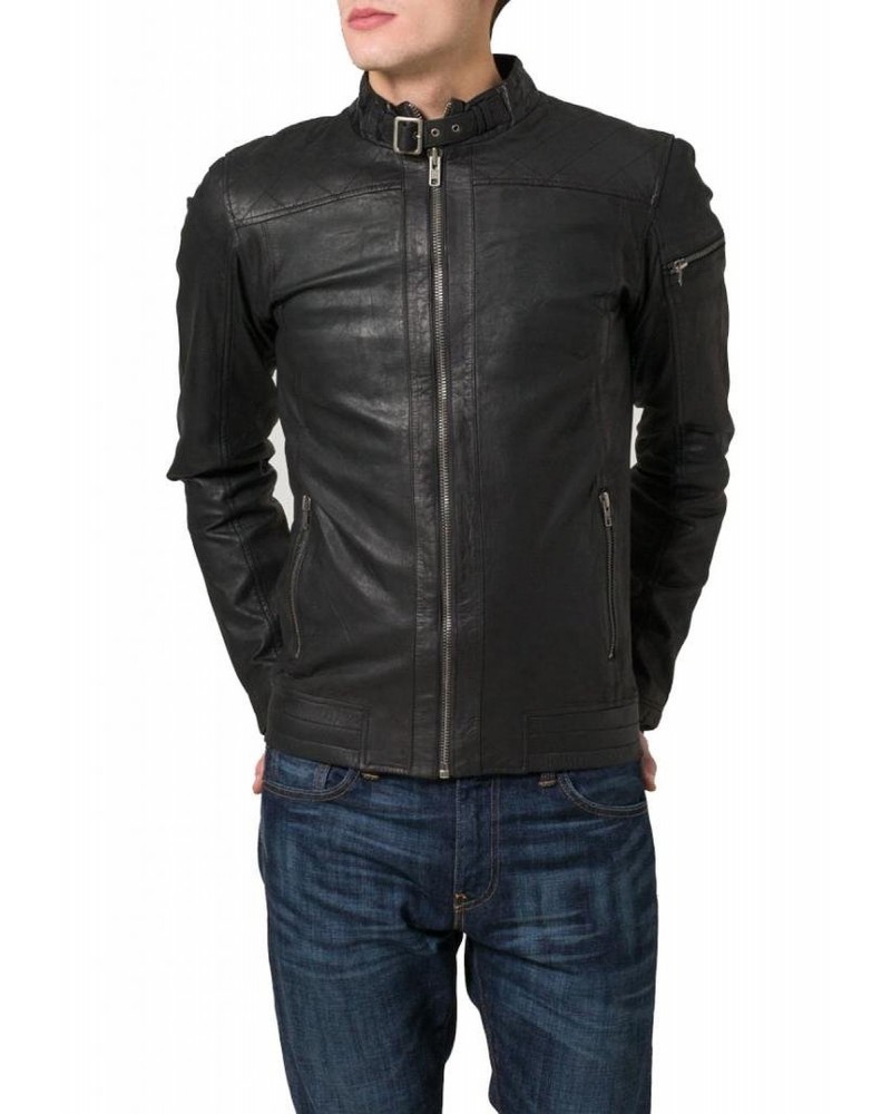 Laverapelle Men's Genuine Lambskin Leather Jacket (Racer Jacket) - 1501528
