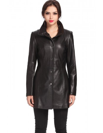 Laverapelle Women's Genuine Lambskin Leather Coat (Long Coat) - 1522695