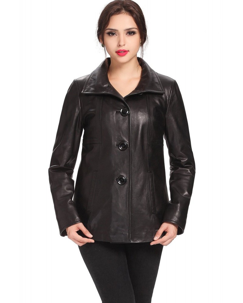 Laverapelle Women's Genuine Lambskin Leather Coat (Classic Coat) - 1521697