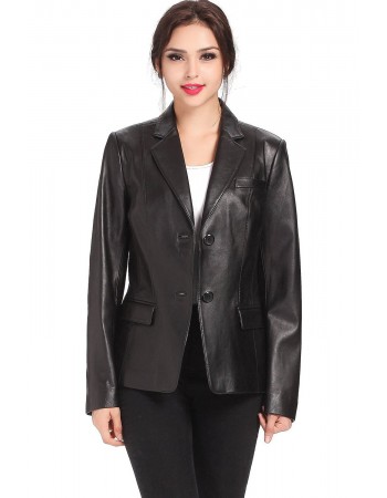 Laverapelle Women's Genuine Lambskin Leather Coat (Blazer Coat) - 1521706