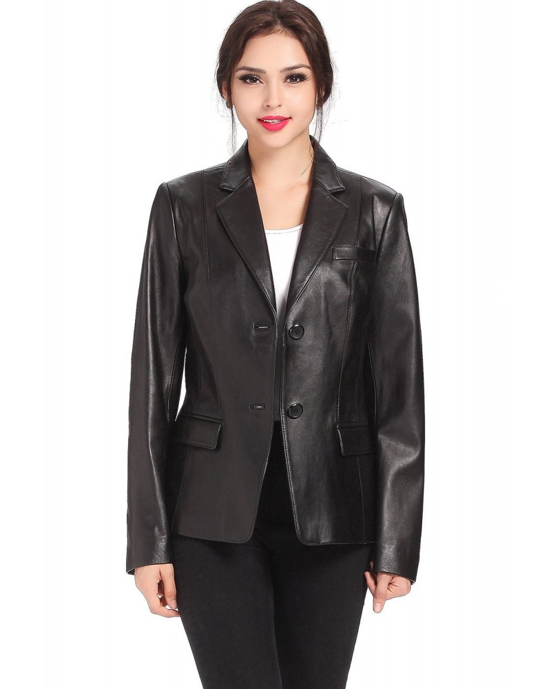 Laverapelle Women's Genuine Lambskin Leather Coat (Blazer Coat) - 1521706