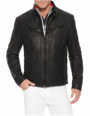 Laverapelle Men's Genuine Lambskin Leather Jacket (Racer Jacket) - 1501156