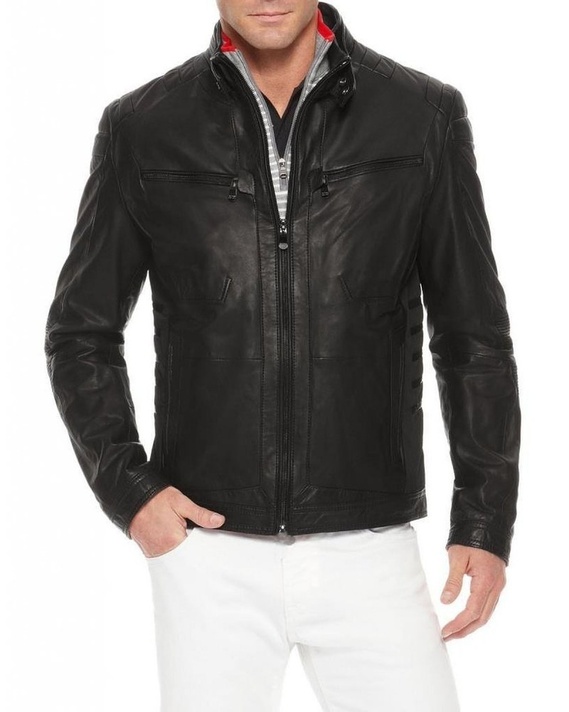 Laverapelle Men's Genuine Lambskin Leather Jacket (Racer Jacket) - 1501156