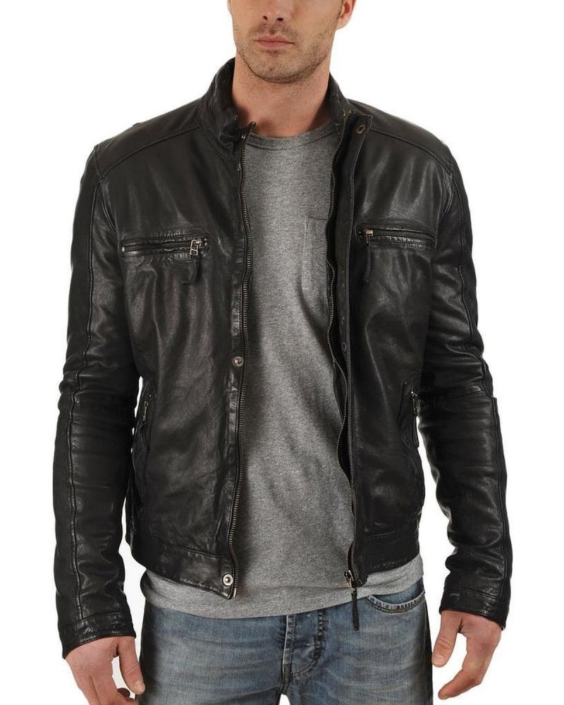Laverapelle Men's Genuine Lambskin Leather Jacket (Racer Jacket) - 1501179 Laverapelle Men's Genuine Lambskin Leather Jacket (Racer Jacket) - 1501179