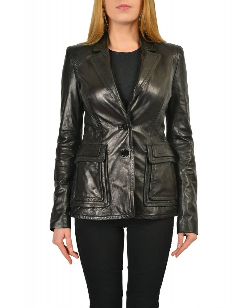 Laverapelle Women's Genuine Lambskin Leather Coat (Blazer Coat) - 1521733 Laverapelle Women's Genuine Lambskin Leather Coat (Blazer Coat) - 1521733